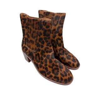 Madewell Leopard Haircalf Ankle Boots Size 6.5 NWOB